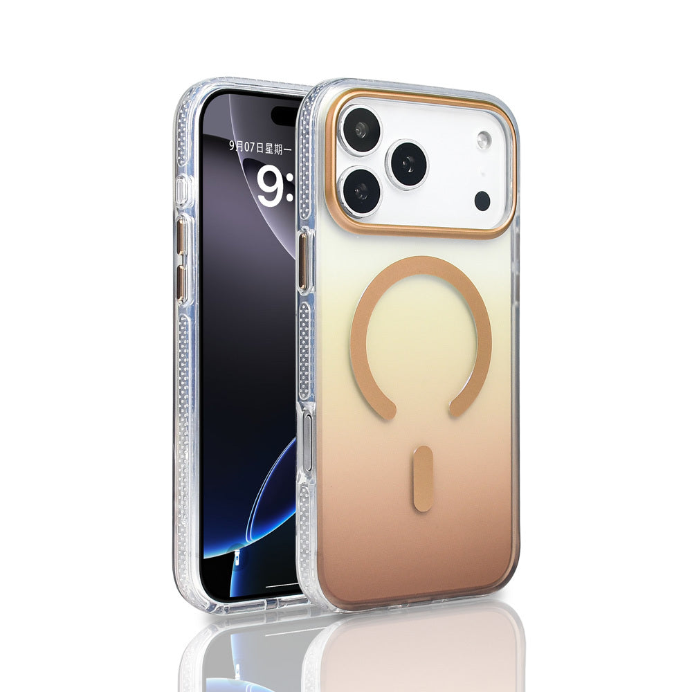 iPhone 17 Pro Max Kılıf M-safe Şarj Özellikli Transparan Renk Geçişli Zore Toros Kılıf