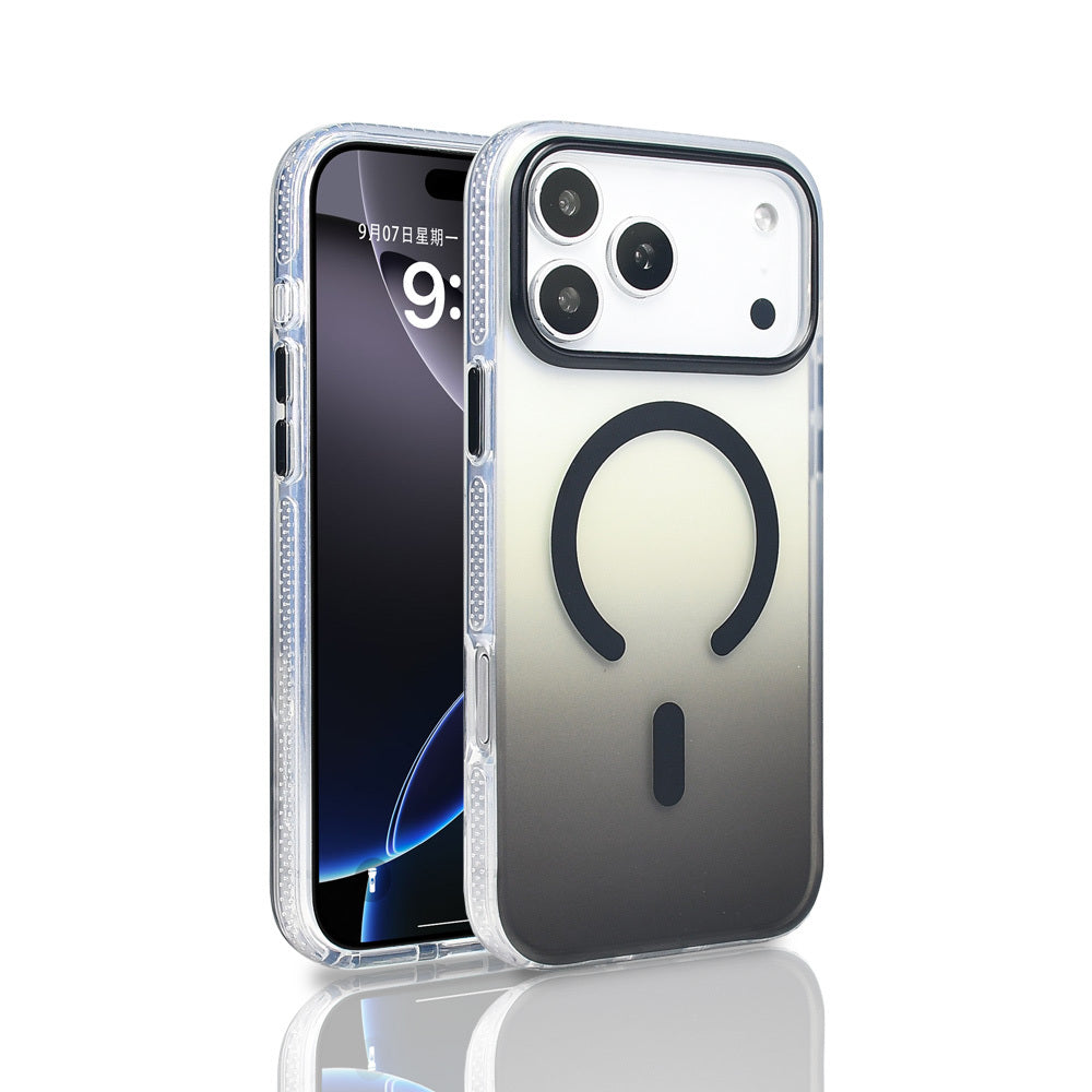 iPhone 17 Pro Max Kılıf M-safe Şarj Özellikli Transparan Renk Geçişli Zore Toros Kılıf