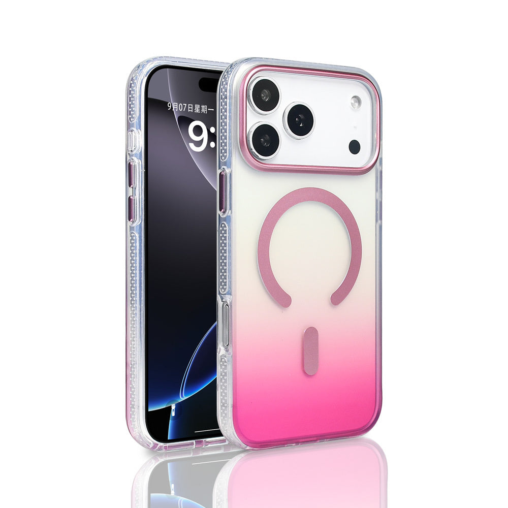 iPhone 17 Pro Max Kılıf M-safe Şarj Özellikli Transparan Renk Geçişli Zore Toros Kılıf