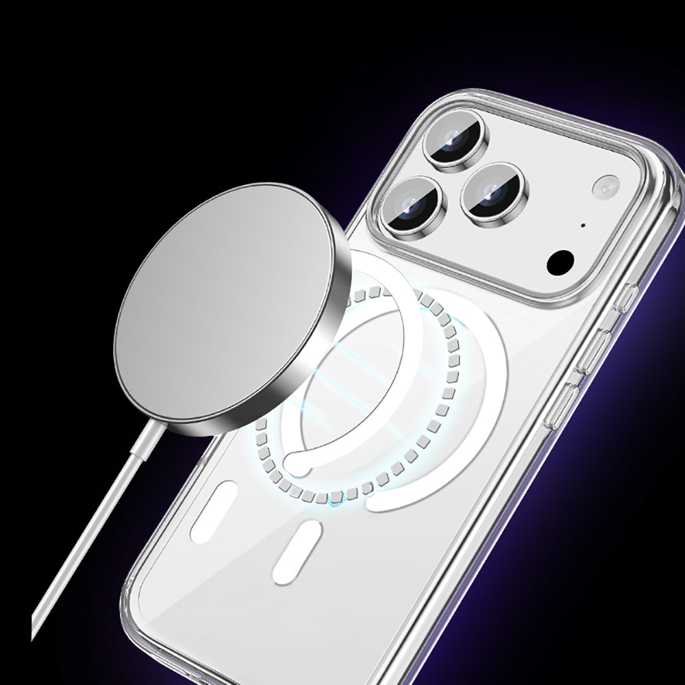 iPhone 17 Pro Max Kılıf M-safe Şarj Özellikli Transparan Sert PC Wlons Pita Kılıf