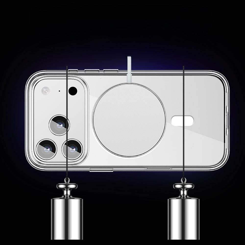 iPhone 17 Pro Max Kılıf M-safe Şarj Özellikli Transparan Sert PC Wlons Pita Kılıf