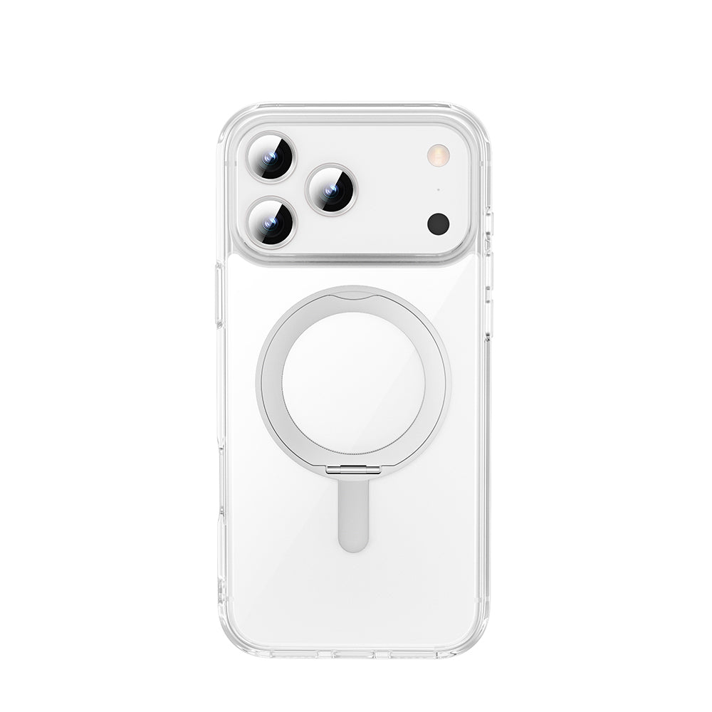 iPhone 17 Pro Max Kılıf M-safe Şarj Özellikli Wiwu MCC-201 iShield Ultra Serisi Standlı Crystal Sert PC Kılıf