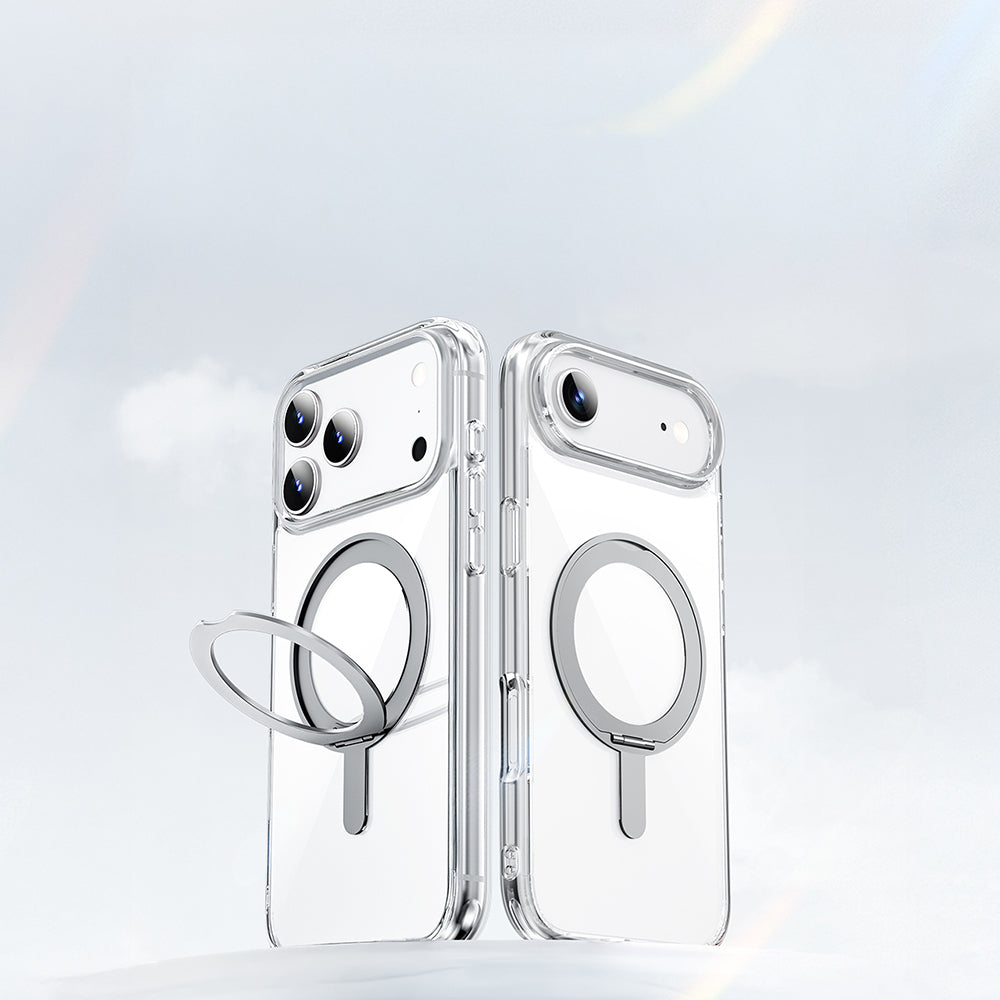 iPhone 17 Pro Max Kılıf M-safe Şarj Özellikli Wiwu MCC-201 iShield Ultra Serisi Standlı Crystal Sert PC Kılıf
