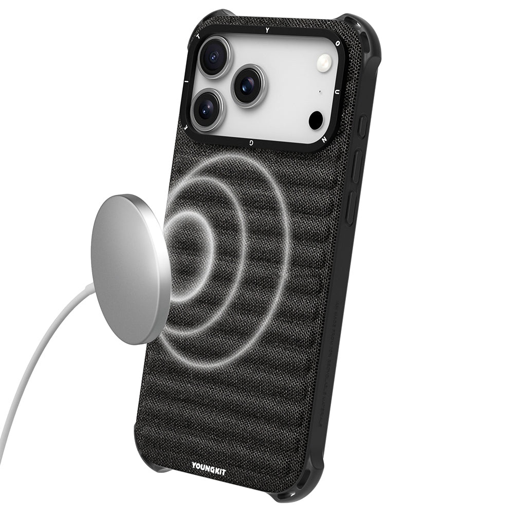 iPhone 17 Pro Max Kılıf M-safe Şarj Özellikli Youngkit Canvas Serisi Kılıf