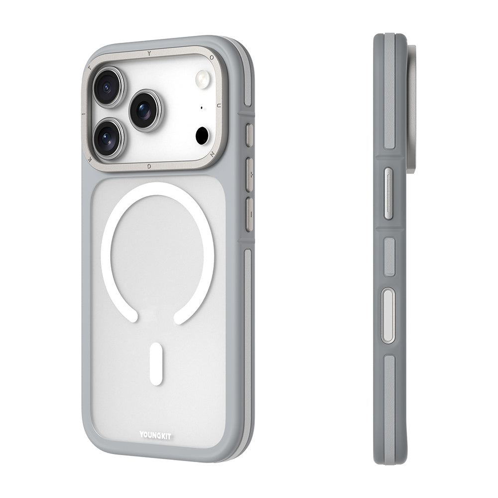iPhone 17 Pro Max Kılıf M-safe Şarj Özellikli Youngkit Rock Sand Serisi Kılıf