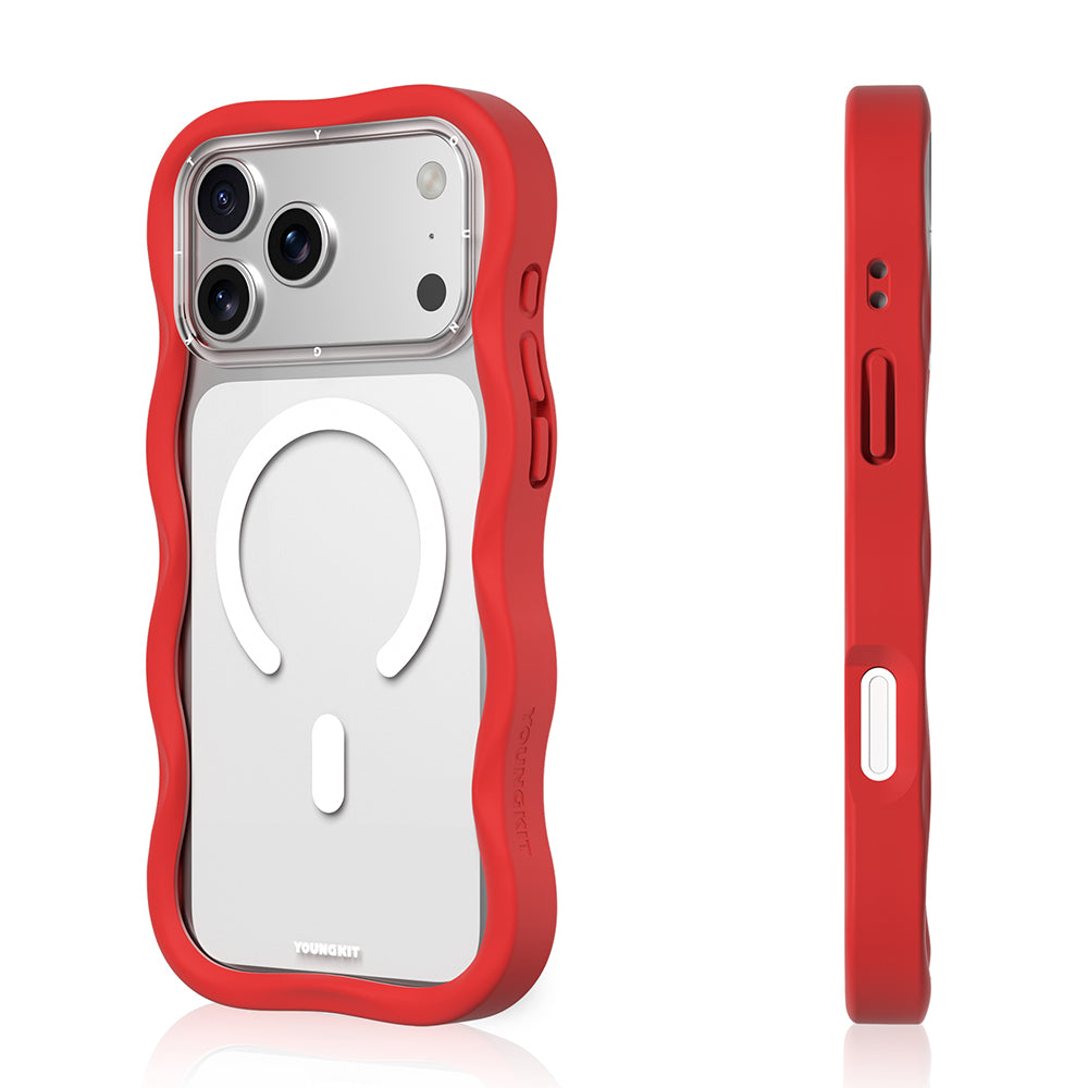 iPhone 17 Pro Max Kılıf M-safe Şarj Özellikli Youngkit Wave Clear Serisi Kılıf