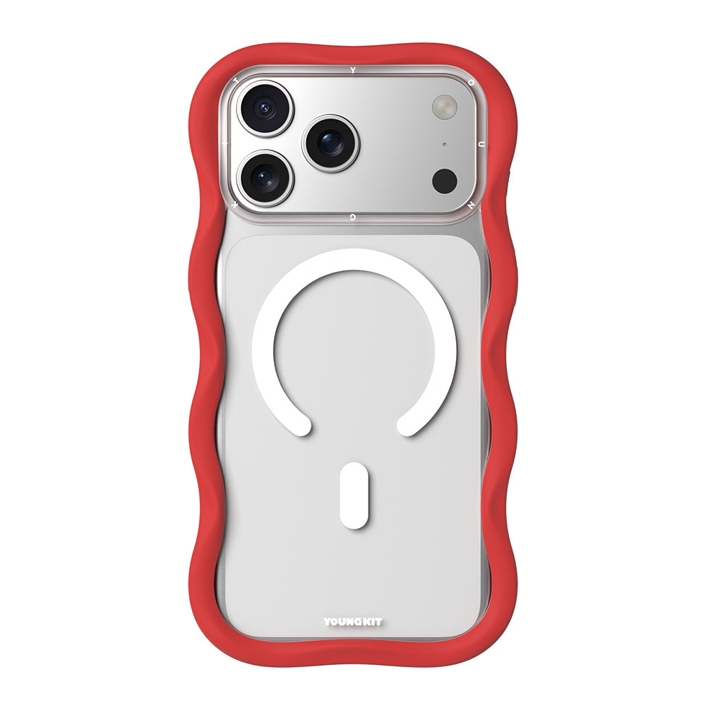 iPhone 17 Pro Max Kılıf M-safe Şarj Özellikli Youngkit Wave Clear Serisi Kılıf