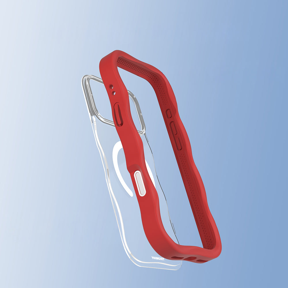 iPhone 17 Pro Max Kılıf M-safe Şarj Özellikli Youngkit Wave Clear Serisi Kılıf