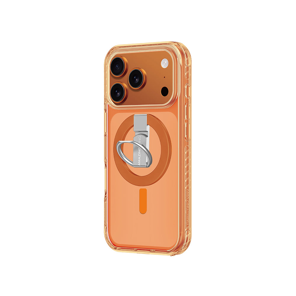 iPhone 17 Pro Max Kılıf M-safe Şarj Özellikli Yüzük Standlı Amazingthing Titan Pro Serisi Kılıf