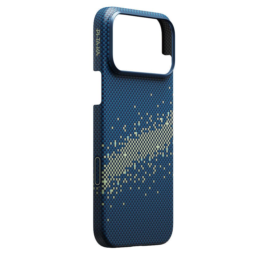 iPhone 17 Pro Max Kılıf Magsafe Şarj Özellikli Aramid Karbon Fiber Pitaka Tactile Woven Starpeak Serisi Milky Way Galaxy Kılıf