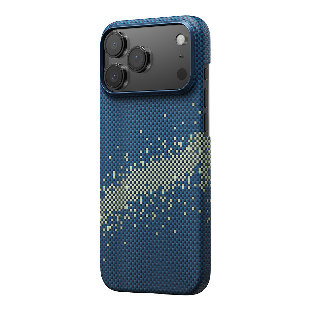 iPhone 17 Pro Max Kılıf Magsafe Şarj Özellikli Aramid Karbon Fiber Pitaka Tactile Woven Starpeak Serisi Milky Way Galaxy Kılıf