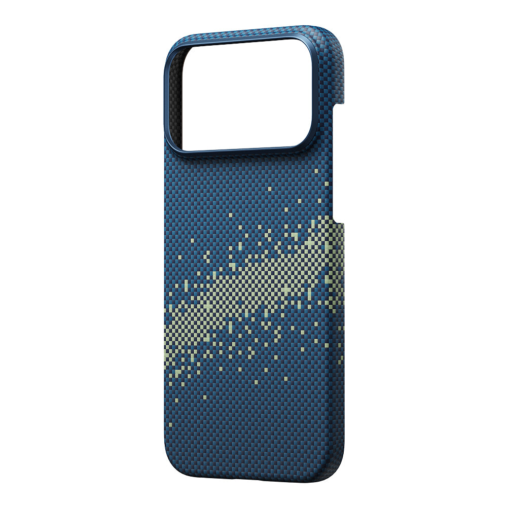 iPhone 17 Pro Max Kılıf Magsafe Şarj Özellikli Aramid Karbon Fiber Pitaka Tactile Woven Starpeak Serisi Milky Way Galaxy Kılıf