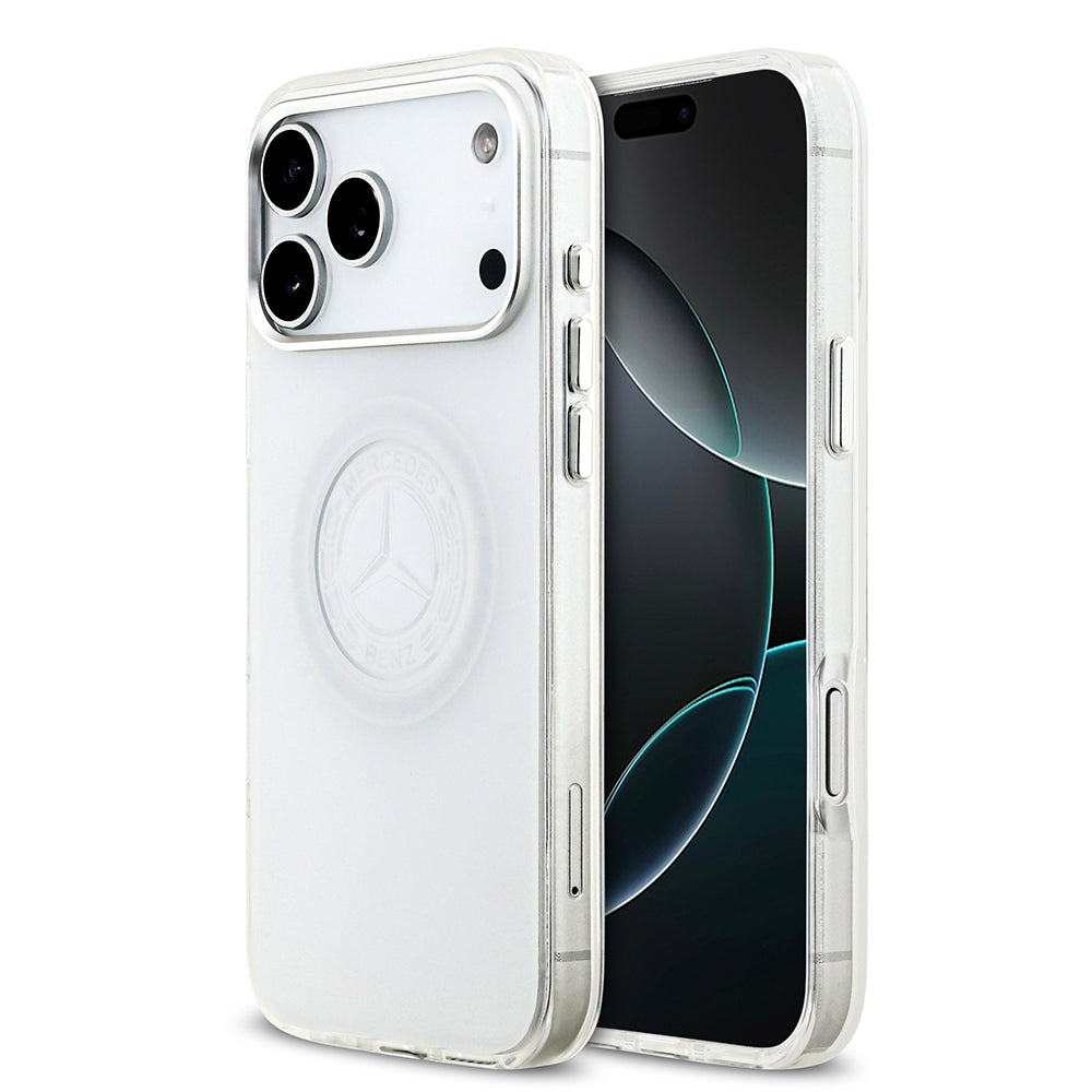 iPhone 17 Pro Max Kılıf Mercedes Benz Orijinal Lisanslı M-safe Şarj Özellikli Buzlu PC Nostaljik Yıldız Dizayn Kılıf