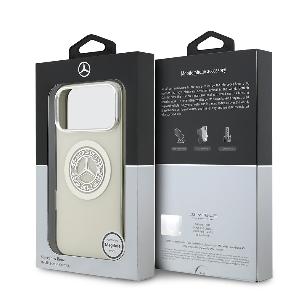 iPhone 17 Pro Max Kılıf Mercedes Benz Orijinal Lisanslı M-safe Şarj Özellikli Çift Katmanlı PC Nostaljik Yıldız Dizayn Kılıf