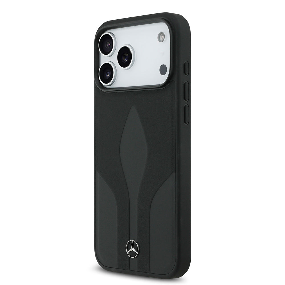 iPhone 17 Pro Max Kılıf Mercedes Benz Orijinal Lisanslı M-safe Şarj Özellikli Dokulu Desenli Deri Kılıf