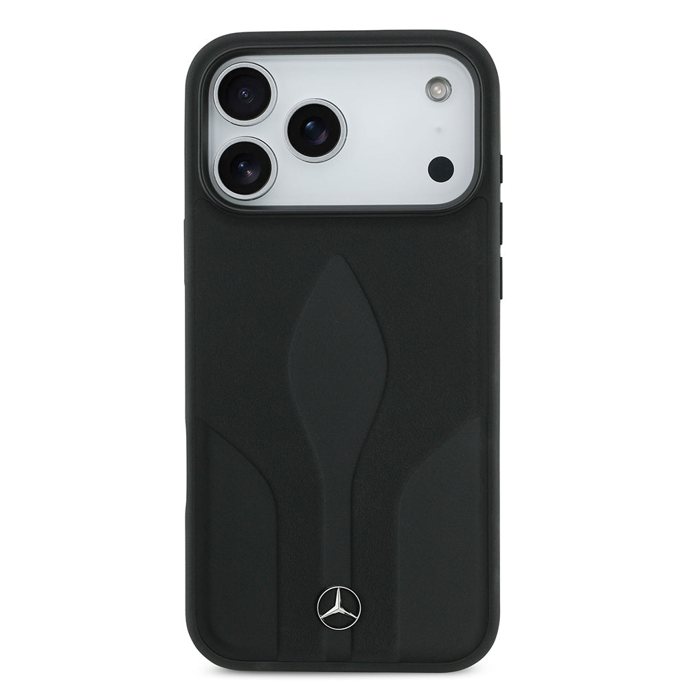iPhone 17 Pro Max Kılıf Mercedes Benz Orijinal Lisanslı M-safe Şarj Özellikli Dokulu Desenli Deri Kılıf