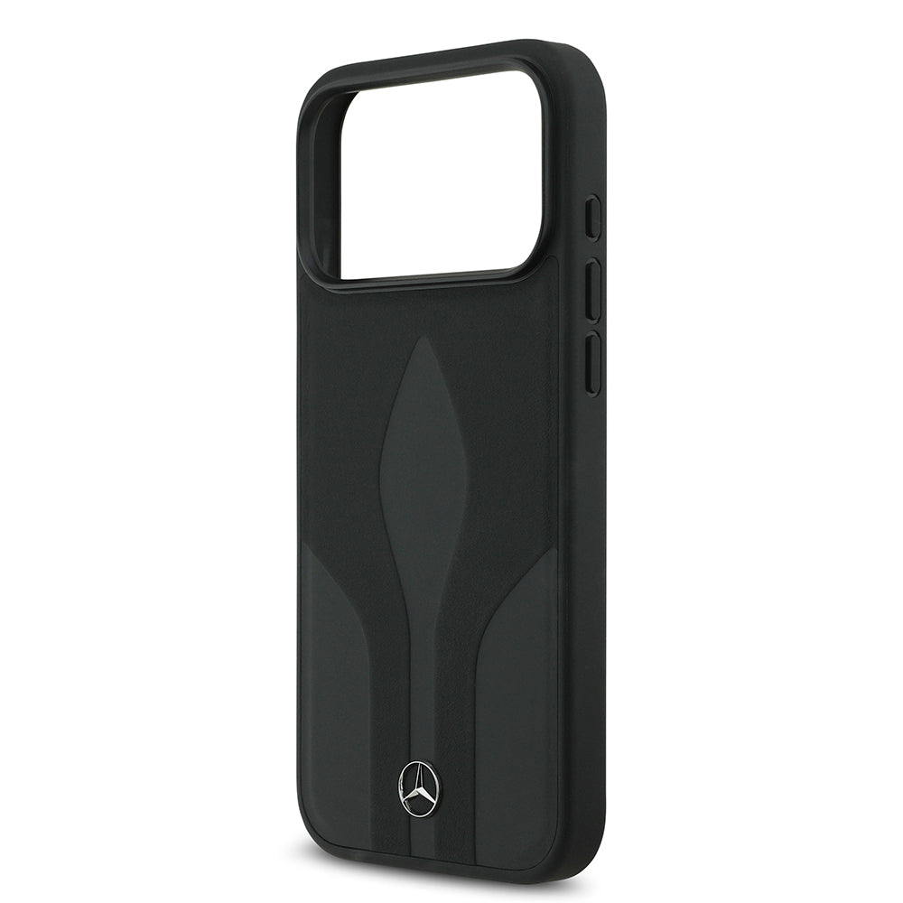 iPhone 17 Pro Max Kılıf Mercedes Benz Orijinal Lisanslı M-safe Şarj Özellikli Dokulu Desenli Deri Kılıf