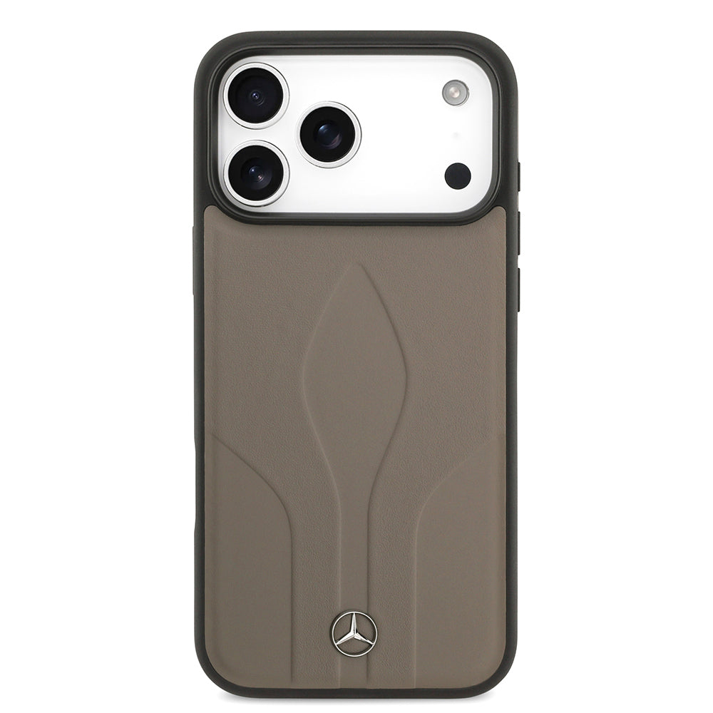 iPhone 17 Pro Max Kılıf Mercedes Benz Orijinal Lisanslı M-safe Şarj Özellikli Dokulu Desenli Deri Kılıf