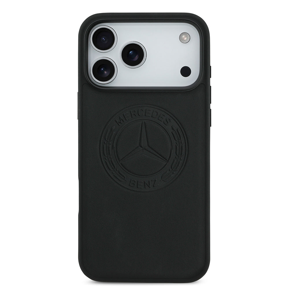 iPhone 17 Pro Max Kılıf Mercedes Benz Orijinal Lisanslı M-safe Şarj Özellikli Hakiki Deri Nostaljik Yıldız Dizayn Kılıf
