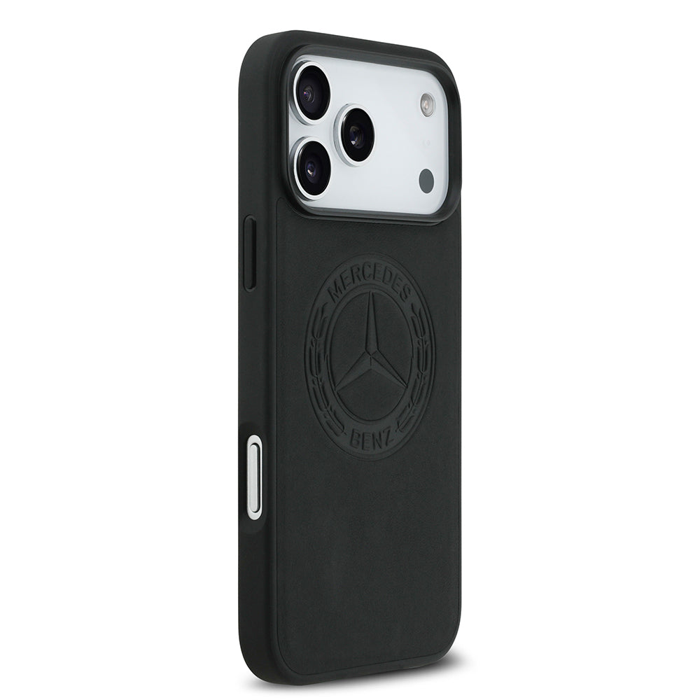 iPhone 17 Pro Max Kılıf Mercedes Benz Orijinal Lisanslı M-safe Şarj Özellikli Hakiki Deri Nostaljik Yıldız Dizayn Kılıf