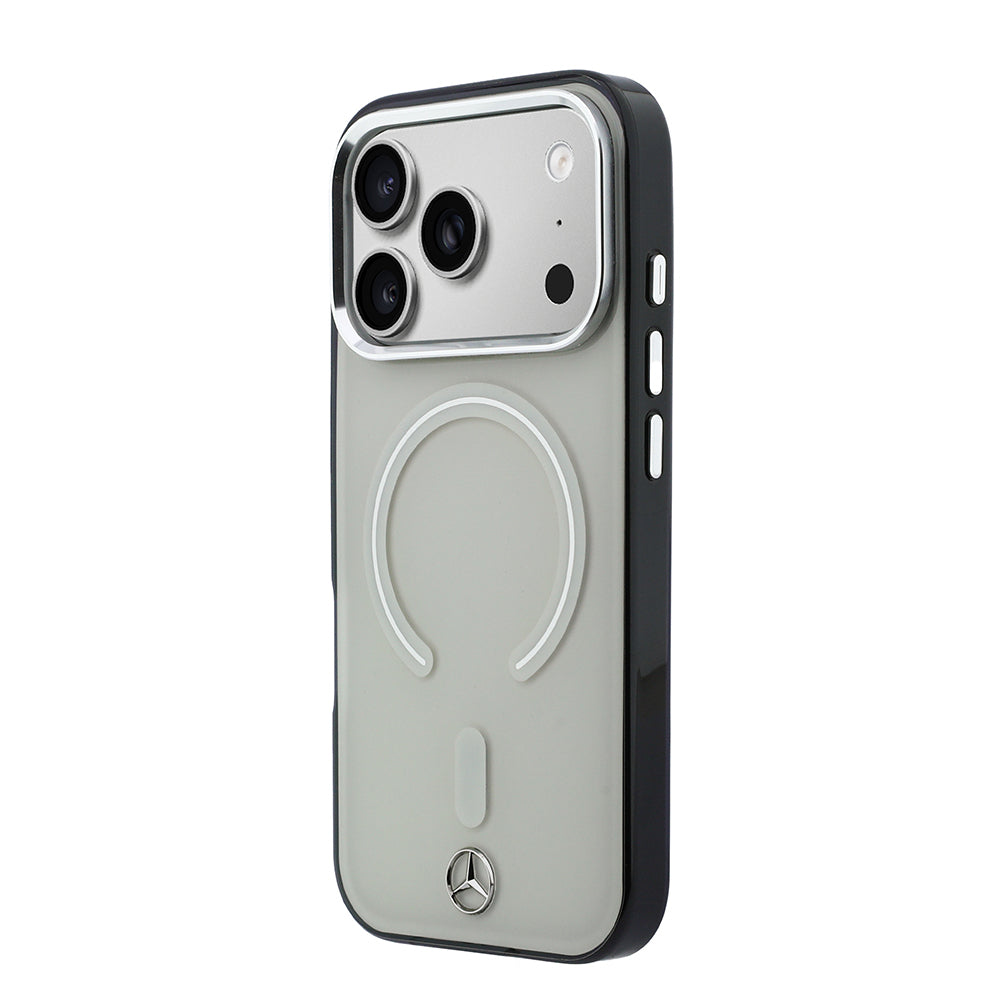 iPhone 17 Pro Max Kılıf Mercedes Benz Orijinal Lisanslı M-safe Şarj Özellikli Saydam Yüzey İkonik 3D Metal Logolu Kılıf