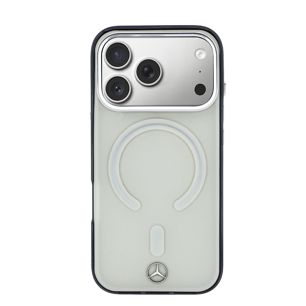 iPhone 17 Pro Max Kılıf Mercedes Benz Orijinal Lisanslı M-safe Şarj Özellikli Saydam Yüzey İkonik 3D Metal Logolu Kılıf
