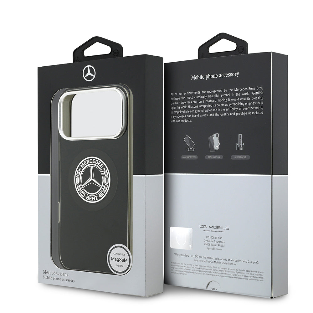 iPhone 17 Pro Max Kılıf Mercedes Benz OrijinalLisanslı M-safe Şarj Özellikli Çift Katmanlı PC Nostaljik Yıldız Dizayn Kılıf