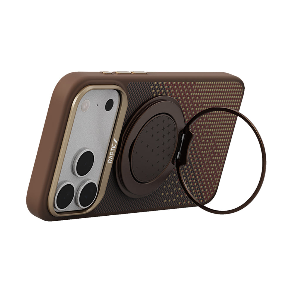 iPhone 17 Pro Max Kılıf Raptic 2in1 Bundle Kit Aramid Skin Serenity Serisi Stand ve Karbon Kılıf