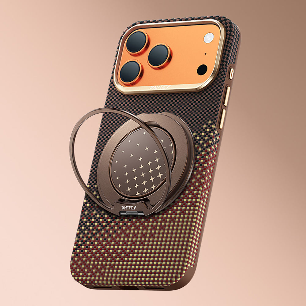 iPhone 17 Pro Max Kılıf Raptic 2in1 Bundle Kit Aramid Skin Serenity Serisi Stand ve Karbon Kılıf