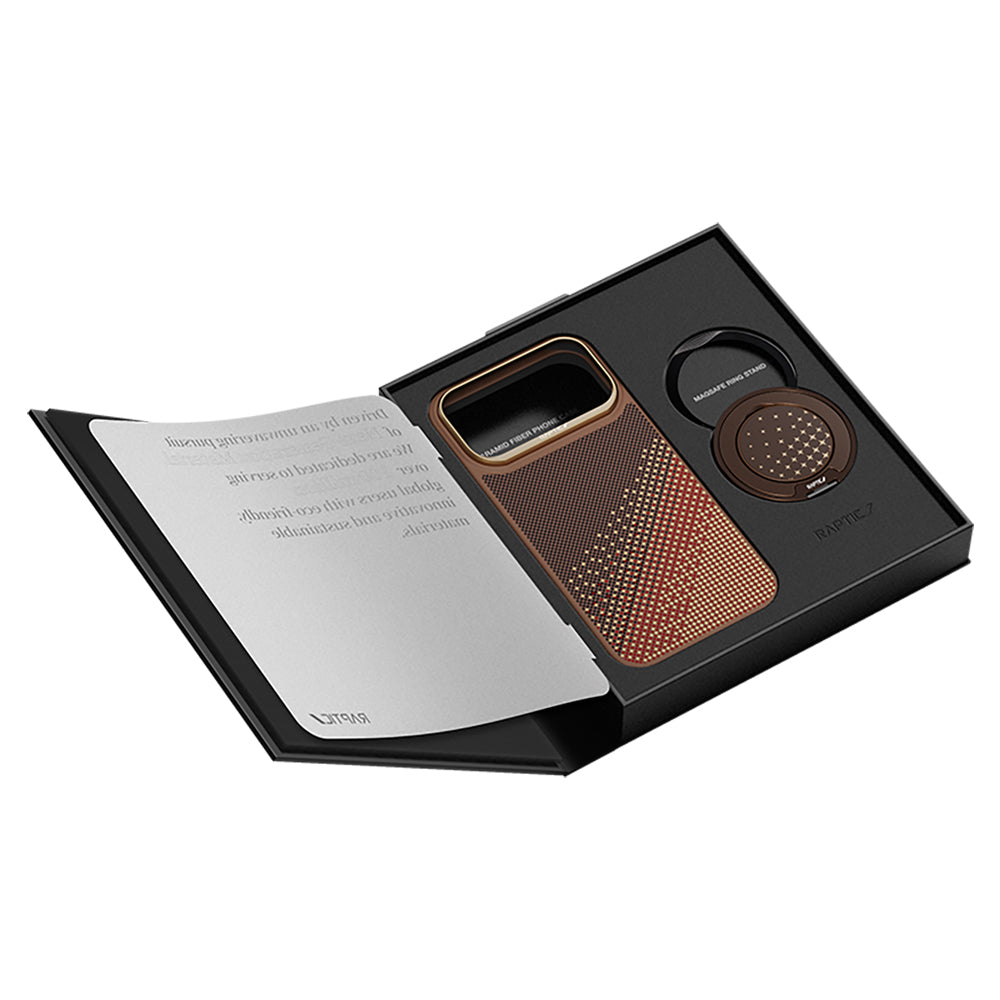 iPhone 17 Pro Max Kılıf Raptic 2in1 Bundle Kit Aramid Skin Serenity Serisi Stand ve Karbon Kılıf