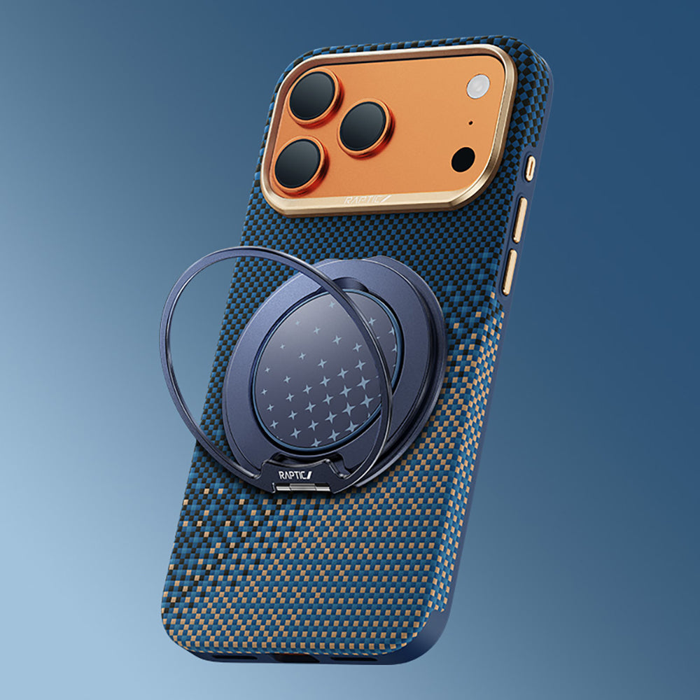iPhone 17 Pro Max Kılıf Raptic 2in1 Bundle Kit Aramid Skin Serenity Serisi Stand ve Karbon Kılıf