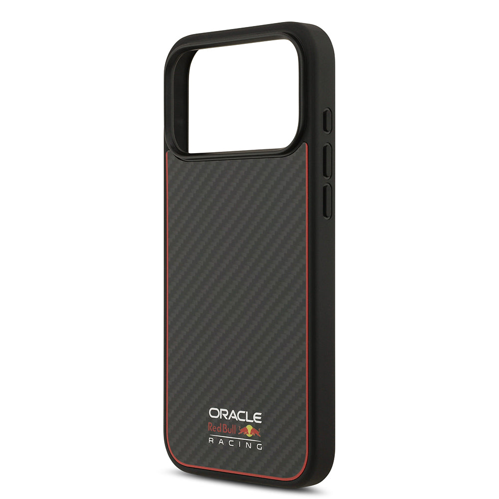 iPhone 17 Pro Max Kılıf Redbull Orijinal Lisanslı M-safe Şarj Özellikli Karbon Fiber Parlayan Logolu Kevlar Kılıf