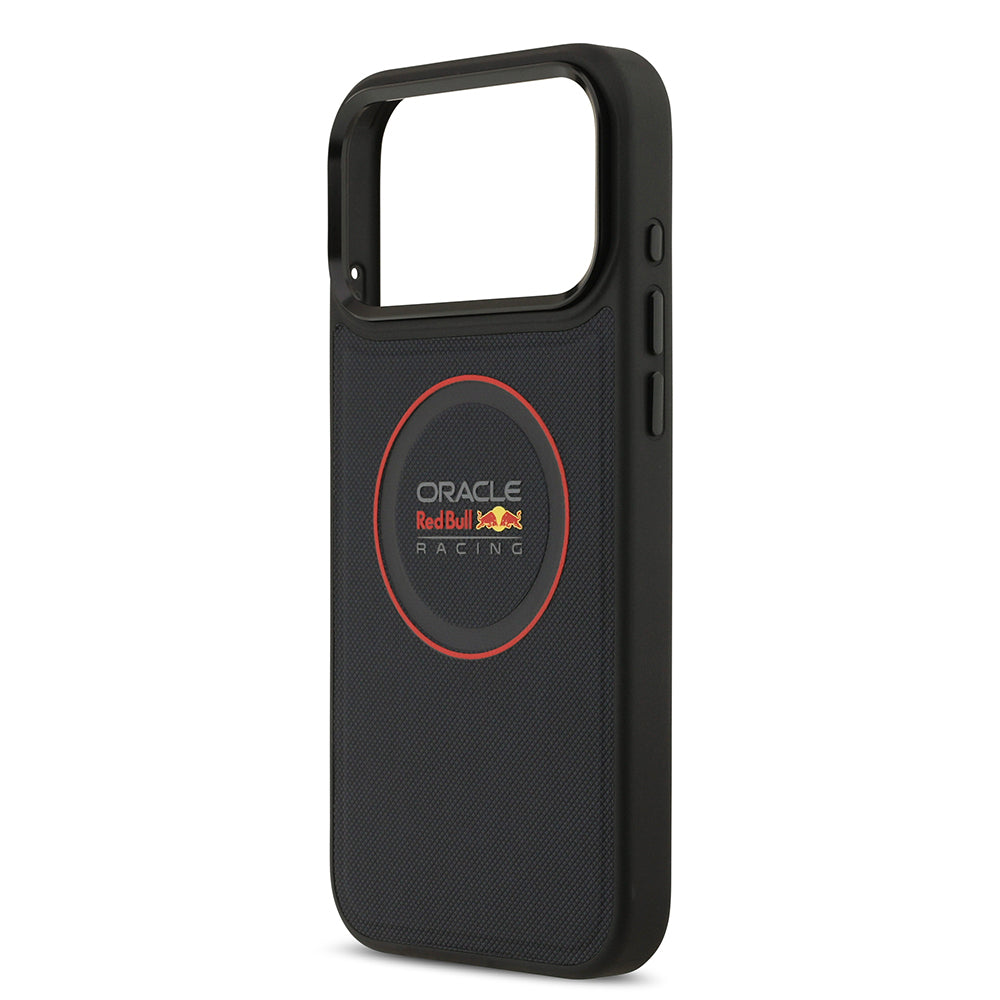 iPhone 17 Pro Max Kılıf Redbull Orijinal Lisanslı M-safe Şarj Özellikli Kırmızı Halka ve Logo Kabartmalı PU Deri Kılıf