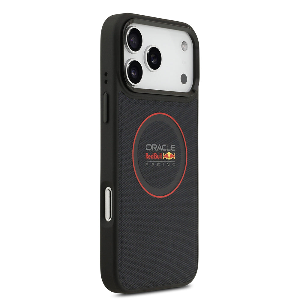 iPhone 17 Pro Max Kılıf Redbull Orijinal Lisanslı M-safe Şarj Özellikli Kırmızı Halka ve Logo Kabartmalı PU Deri Kılıf