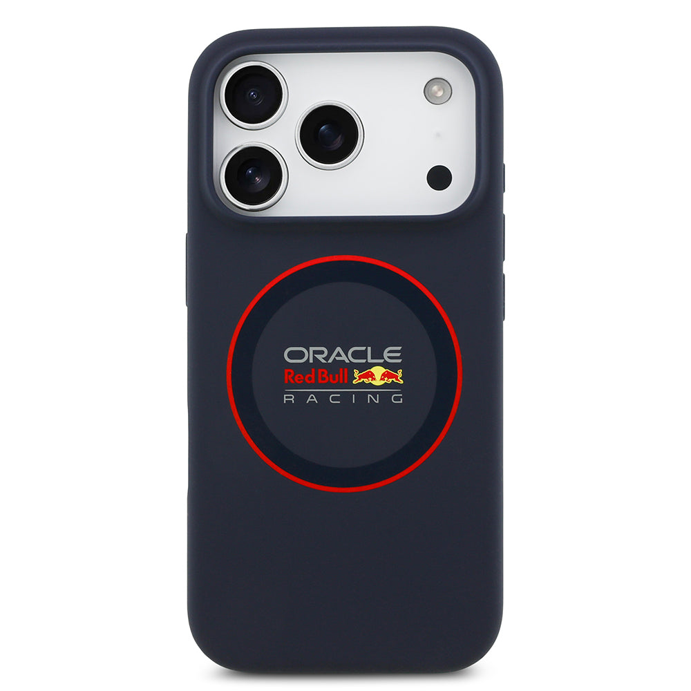 iPhone 17 Pro Max Kılıf Redbull Orijinal Lisanslı M-safe Şarj Özellikli Kırmızı Halka ve Logo Silikon Kılıf