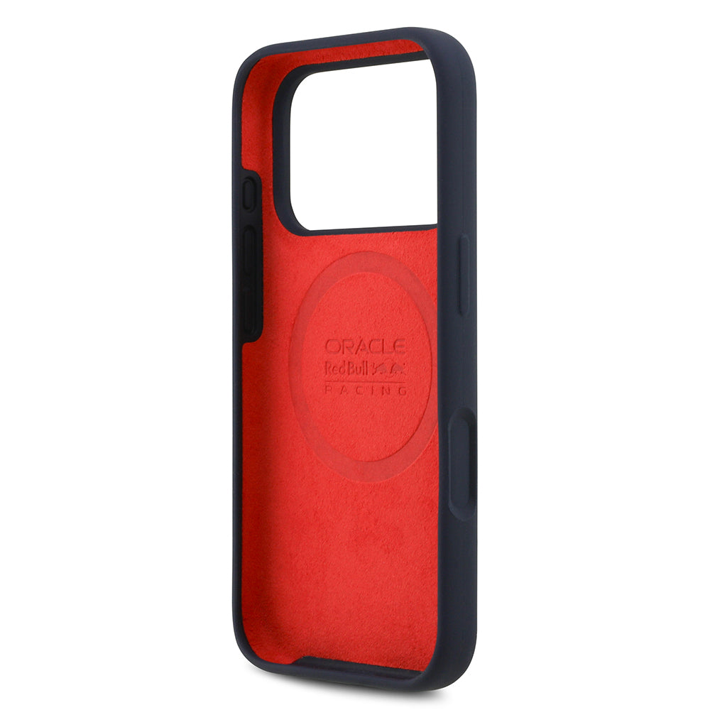 iPhone 17 Pro Max Kılıf Redbull Orijinal Lisanslı M-safe Şarj Özellikli Kırmızı Halka ve Logo Silikon Kılıf