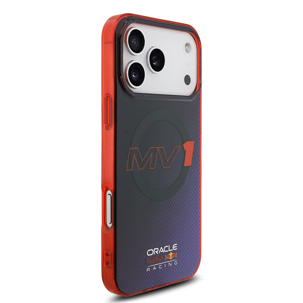 iPhone 17 Pro Max Kılıf Redbull OrijinalLisanslı M-safe Şarj Özellikli Çift Katmanlı Çizgi Desenli Sert PC MV Kılıf