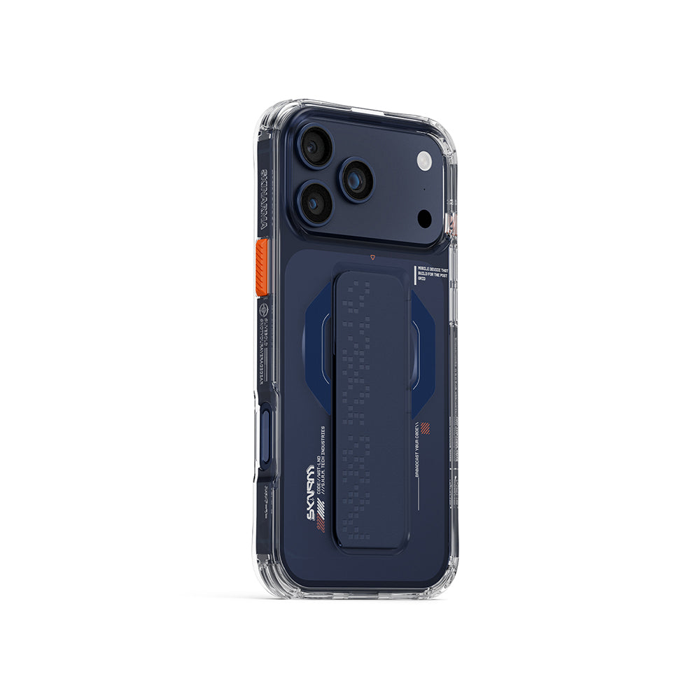 iPhone 17 Pro Max Kılıf Skinarma M-Safe Şarj Özellikli Airbag Tasarımlı Standlı Haxa Kılıf