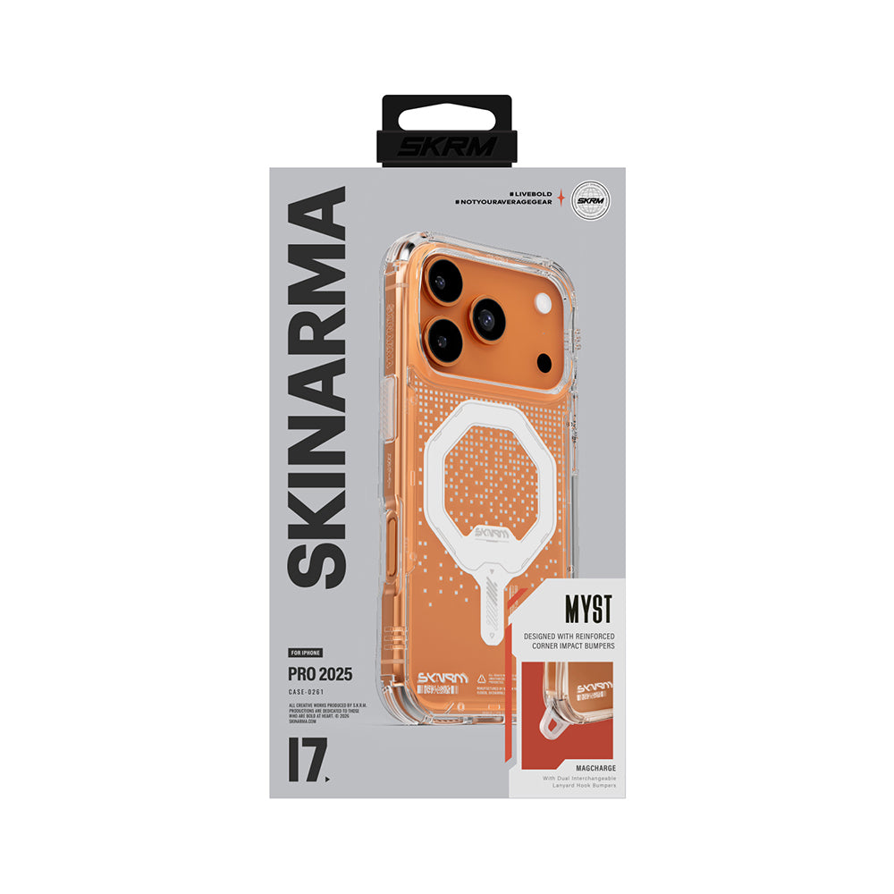 iPhone 17 Pro Max Kılıf Skinarma M-Safe Şarj Özellikli IML Baskılı Holografik MYST Kılıf