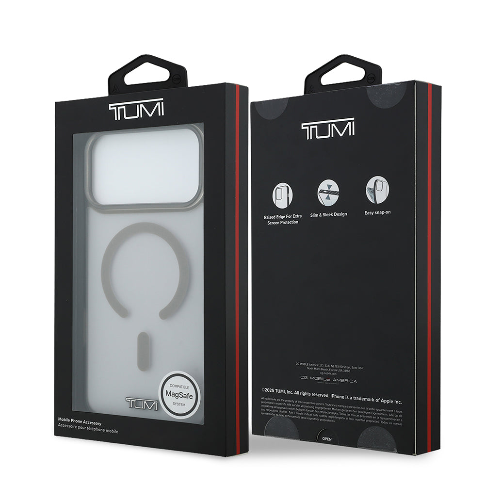 iPhone 17 Pro Max Kılıf TUMI Orijinal Lisanslı M-safe Şarj Özellikli Buzlu Transparan Kılıf