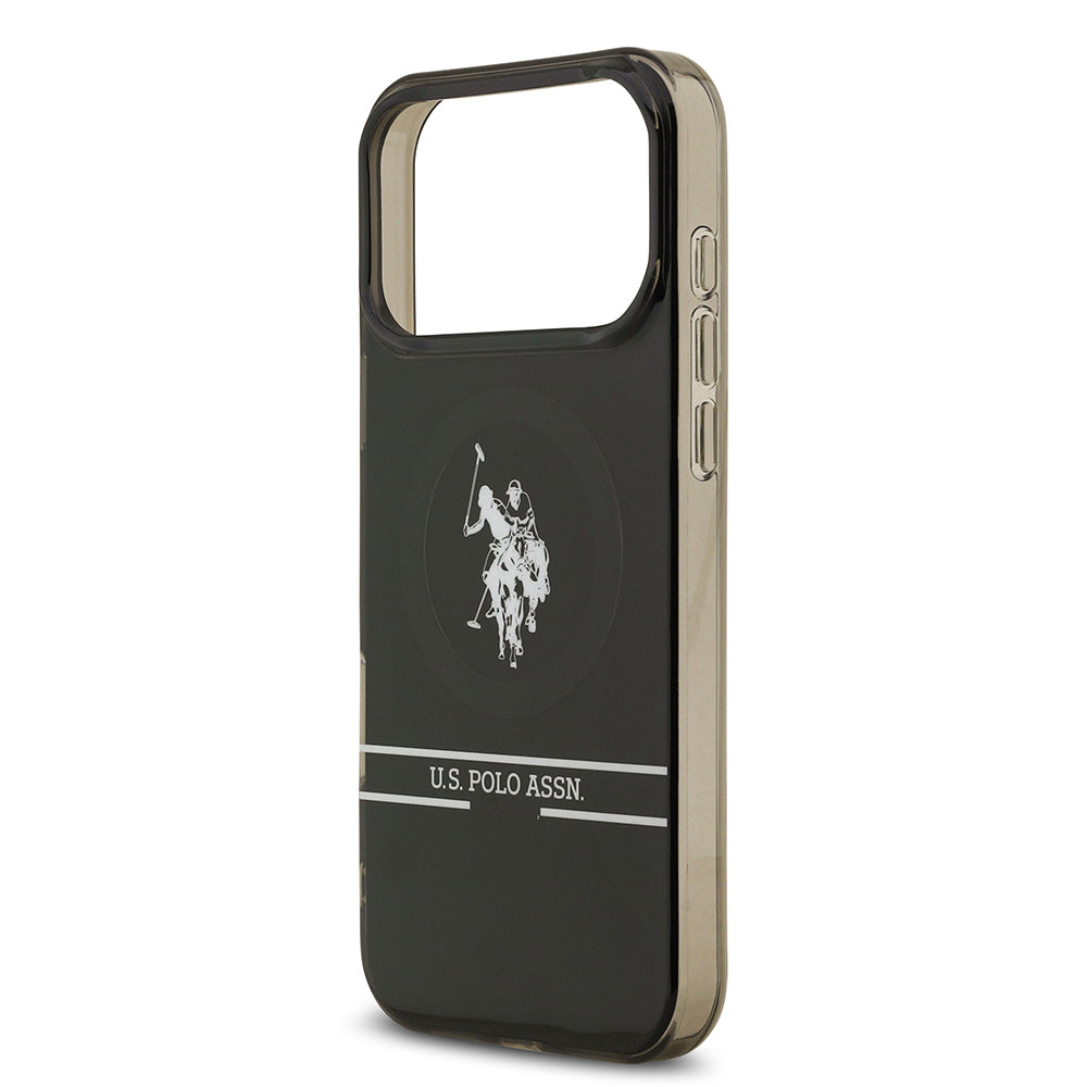 iPhone 17 Pro Max Kılıf U.S. Polo Assn. Orijinal Lisanslı M-safe Şarj Özellikli IML Double Horse Stripe Logolu Kılıf
