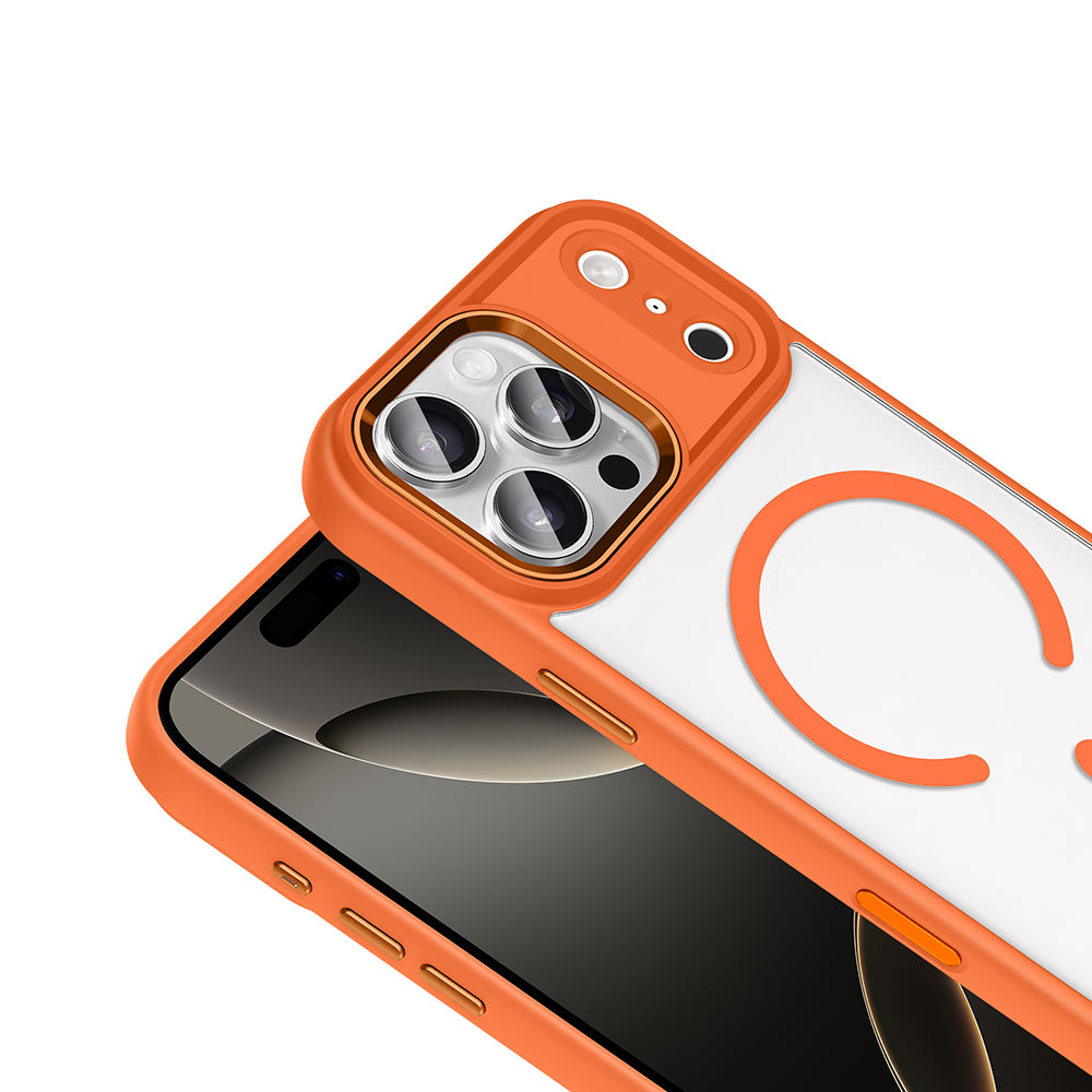 iPhone 17 Pro Max Kılıf Wireless Şarj Özellikli Zore Krom M-safe Silikon Kılıf