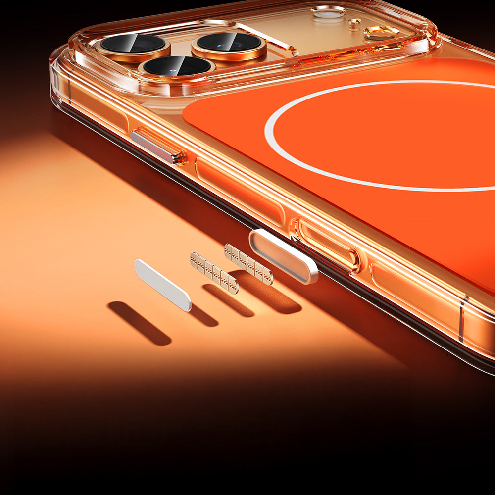 iPhone 17 Pro Max Kılıf Zore M-safe Şarj Özellikli Şeffaf Kamera Kontrol Butonlu Lugano Kılıf