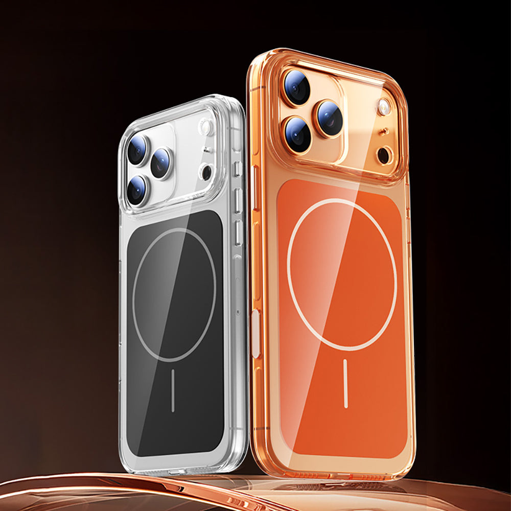 iPhone 17 Pro Max Kılıf Zore M-safe Şarj Özellikli Şeffaf Kamera Kontrol Butonlu Lugano Kılıf