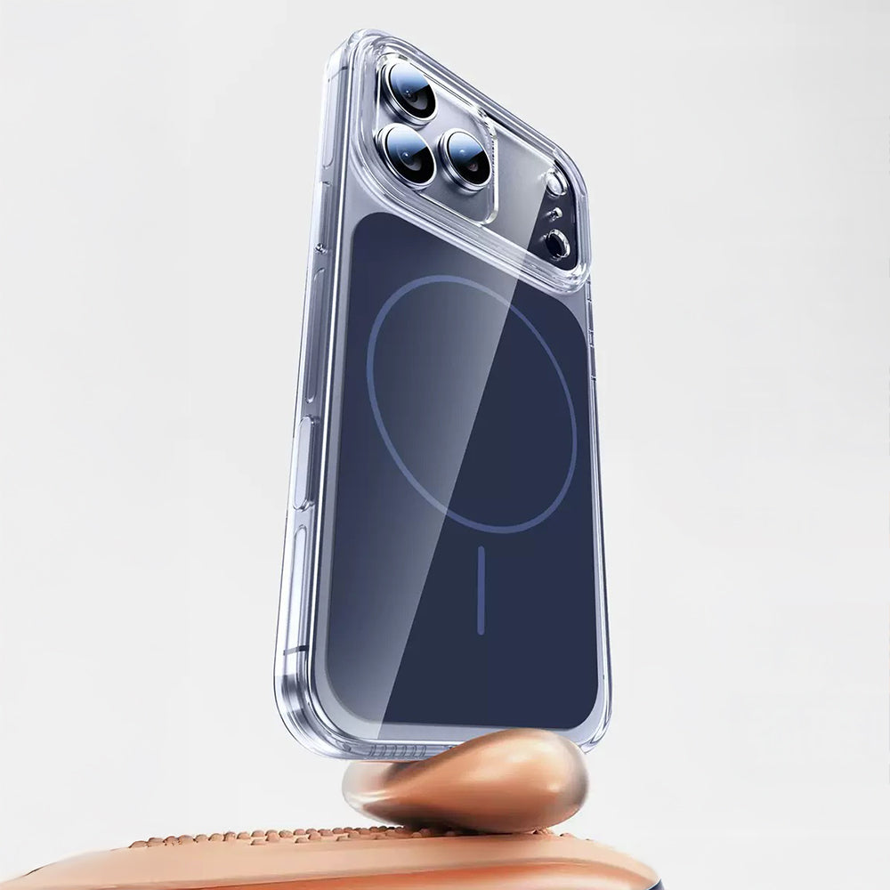 iPhone 17 Pro Max Kılıf Zore M-safe Şarj Özellikli Şeffaf Kamera Kontrol Butonlu Lugano Kılıf