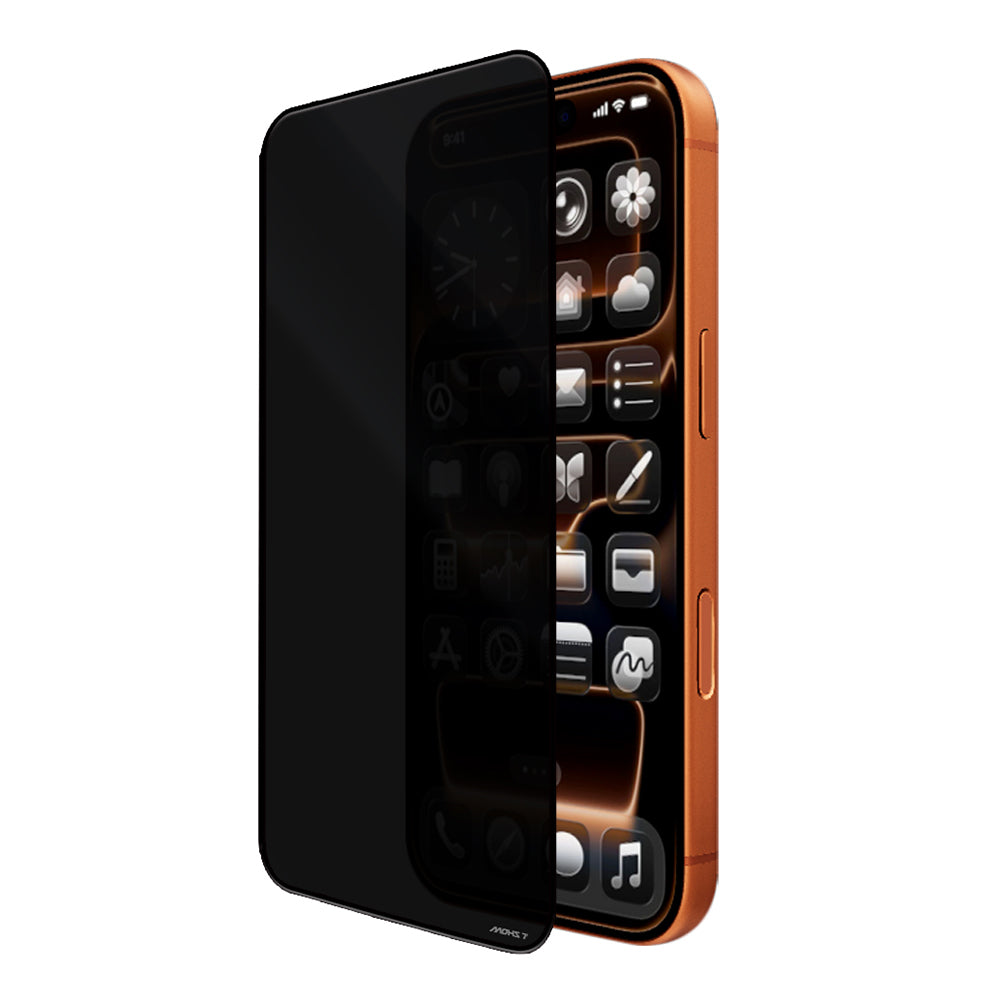 iPhone 17 Pro Max Mohseven Safir Coating 3D Glue Privacy Hayalet Temperli Cam Ekran Koruyucu