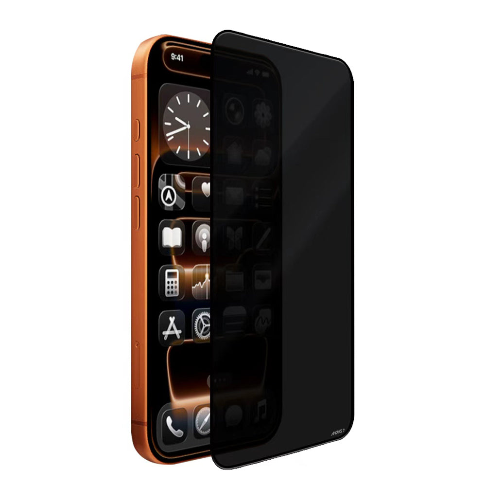 iPhone 17 Pro Max Mohseven Safir Coating 3D Glue Privacy Hayalet Temperli Cam Ekran Koruyucu