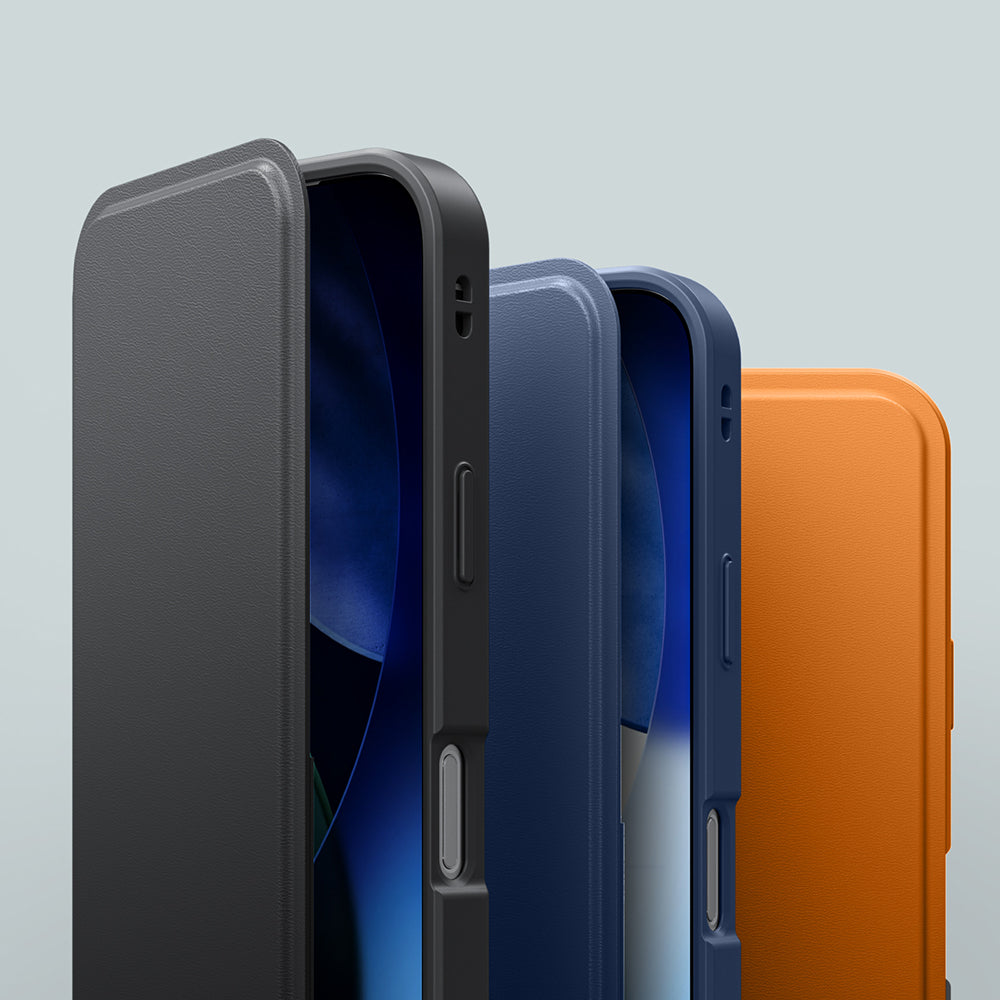 iPhone 17 Pro Max PU Kartlıklı Kılıflı Amazingthing Glamour Foilo Serisi Kılıf