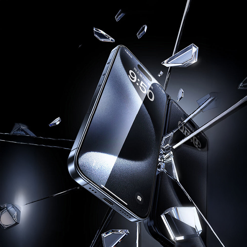 iPhone 17 Pro Max Wiwu SQ-008 Oleofobik Easy Install Darbeye Karşı Dayanıklı Temperli Cam Ekran Koruyucu + Kolay Uygulama Aparatlı