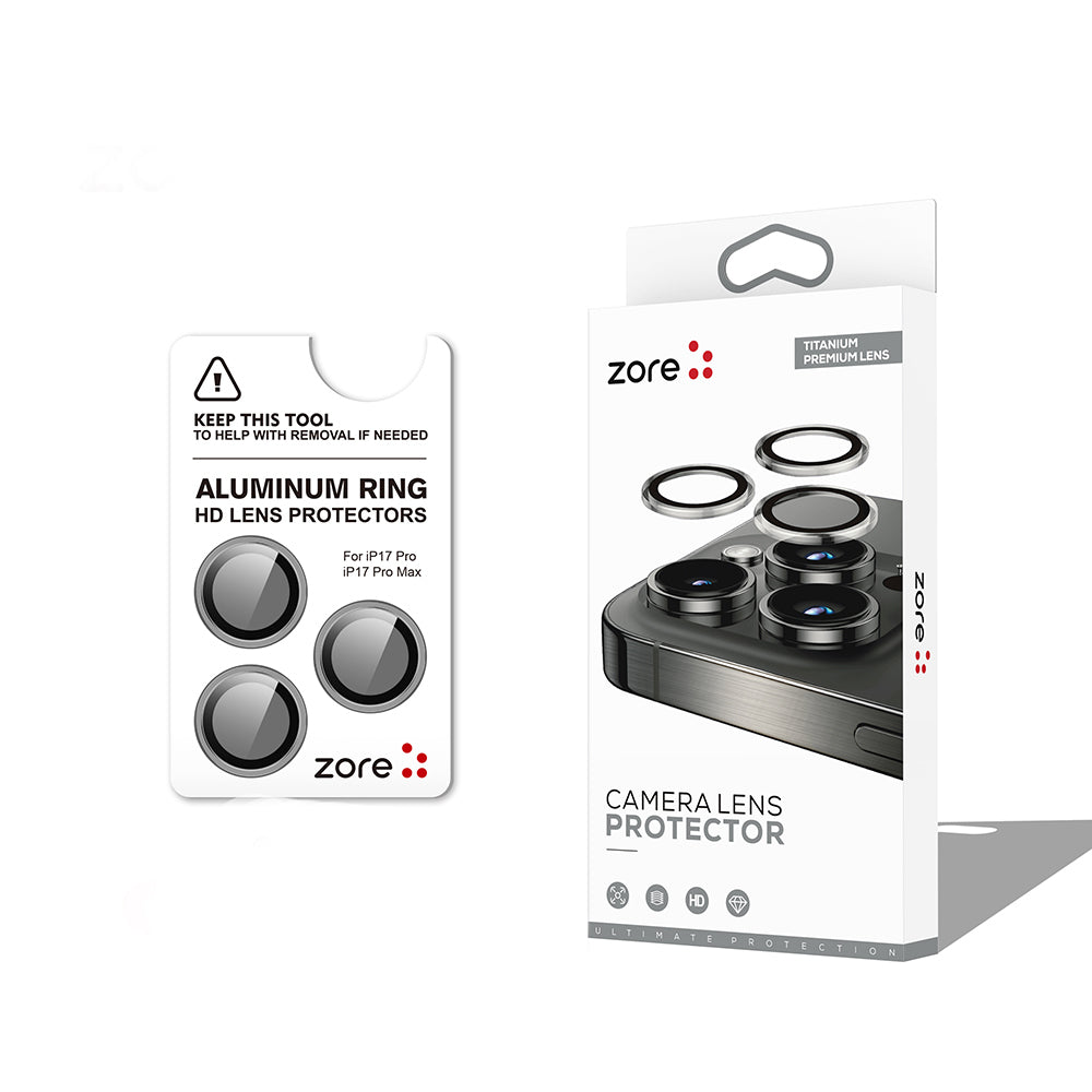 iPhone 17 Pro Max Zore CL-12 Premium Safir Parmak İzi Bırakmayan Anti-Reflective Kamera Lens Koruyucu